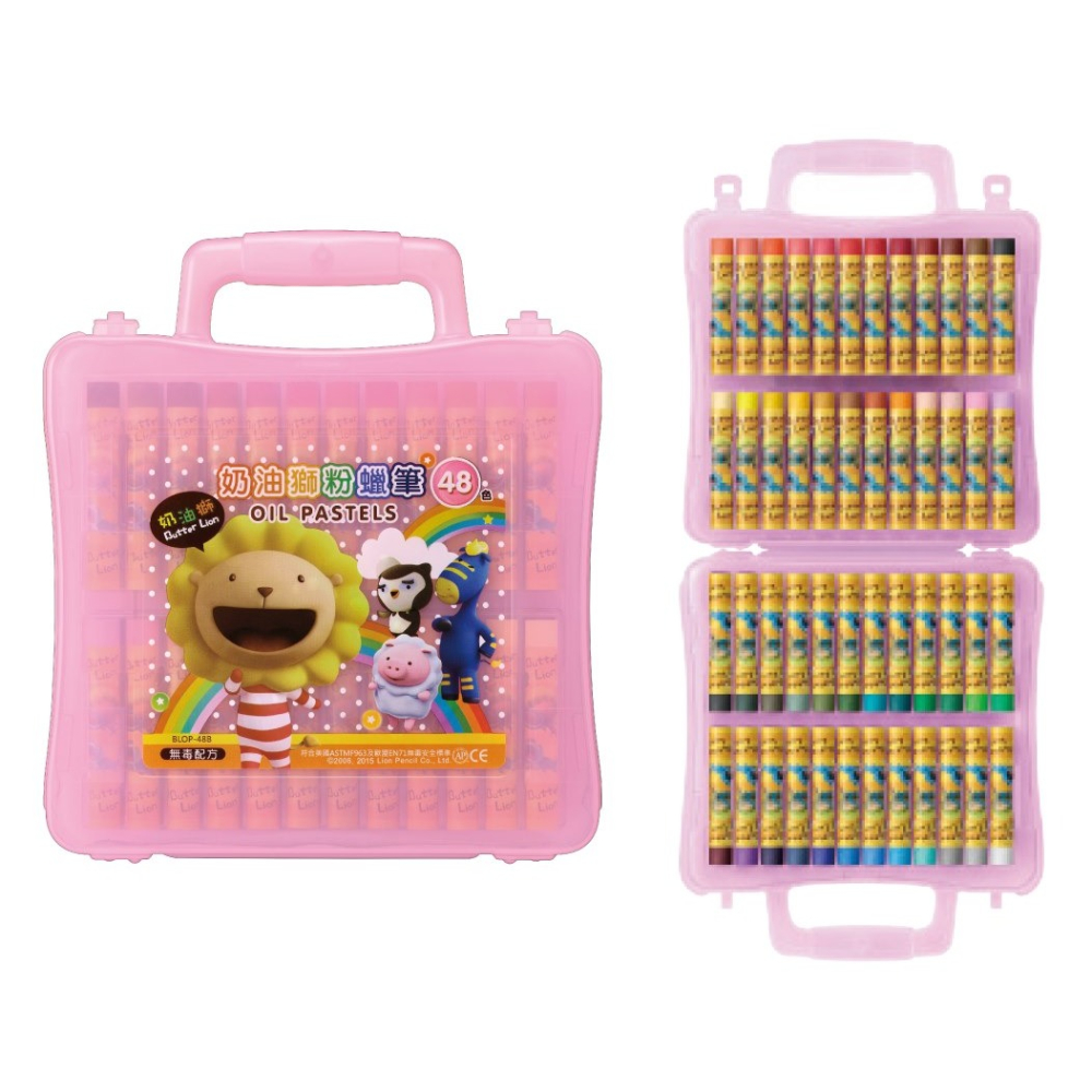 枕頭山 SIMBALION 奶油獅 BLOP 12色 24 48色 大支 粉蠟筆 蠟筆 塑盒-細節圖4