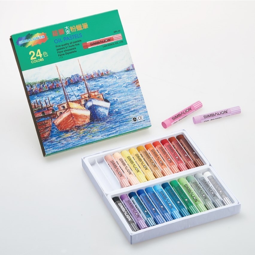 枕頭山 SIMBALION 雄獅 OPL 12色 24色 大支 粉蠟筆 蠟筆-細節圖3