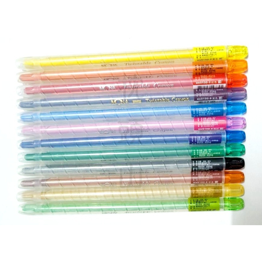 枕頭山 MONA MN9100 旋轉 蠟筆 旋轉蠟筆 劃重點 做記號 標示 註記-細節圖2