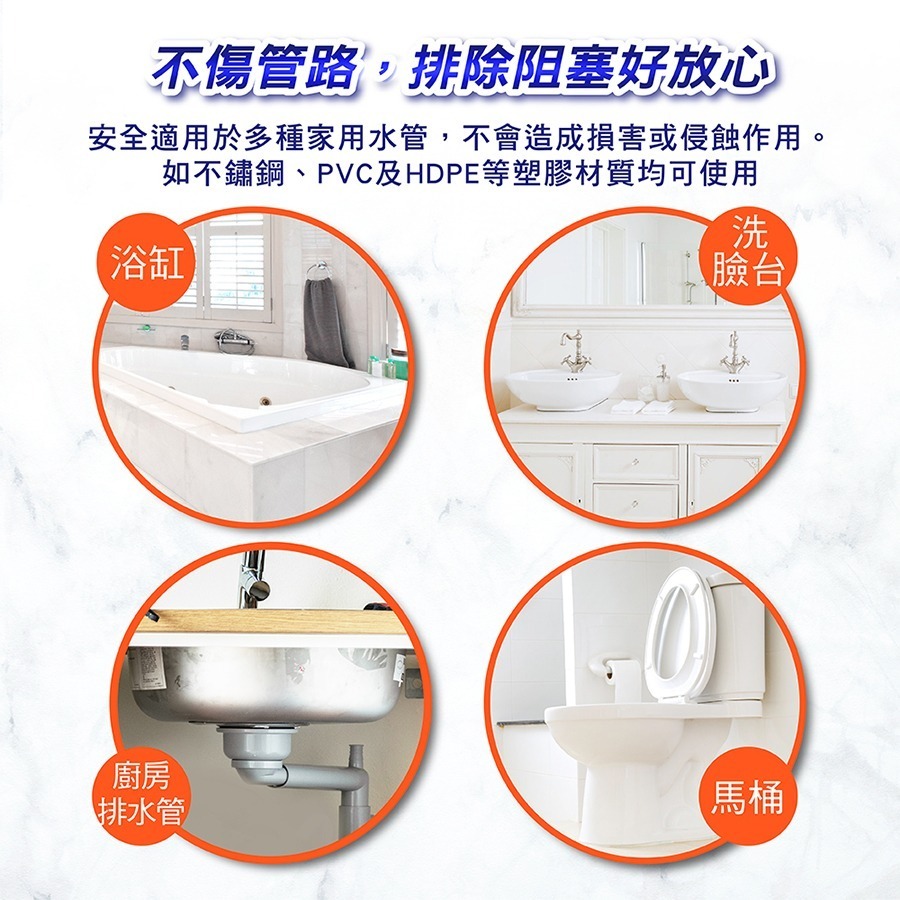 枕頭山 妙管家 DS096V1 960g 快速 管道 水管 廚房 水槽 地漏 馬桶 溶解 油汙堵塞 抗菌 疏通劑-細節圖5