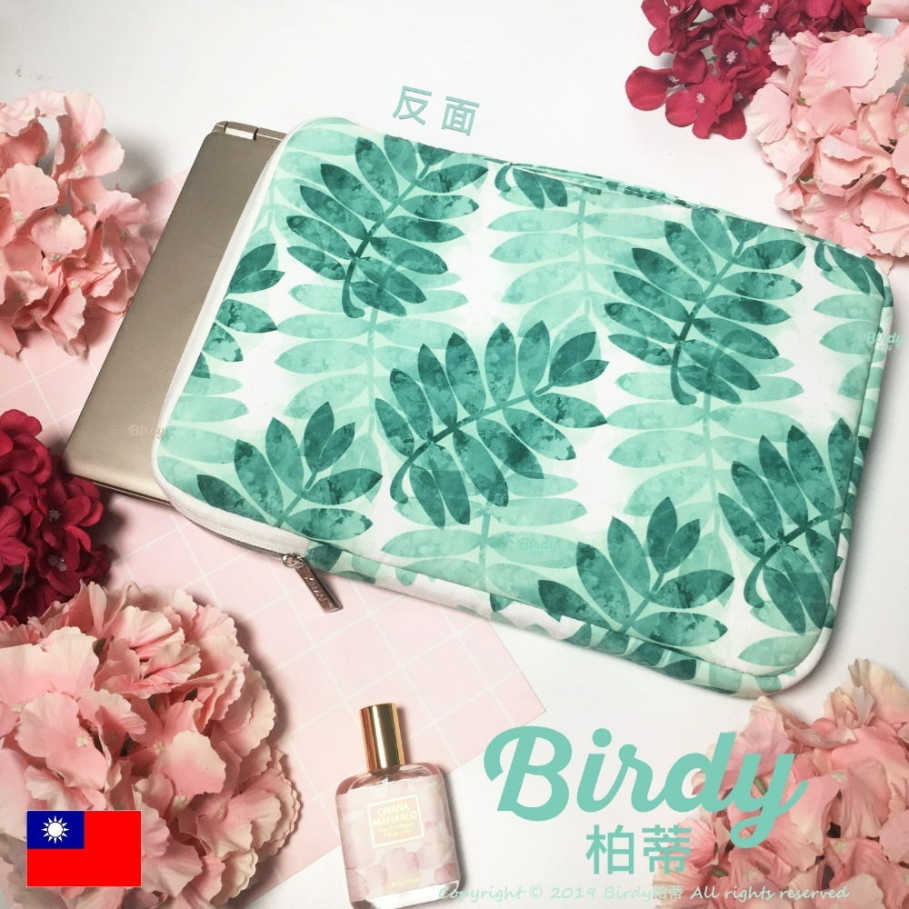 ⭐BIRDY柏蒂｜極厚360度防撞筆電包 清新森林防潑水手提筆電包 12吋13吋14吋15吋15.6吋綠葉內膽包 筆電套-細節圖3