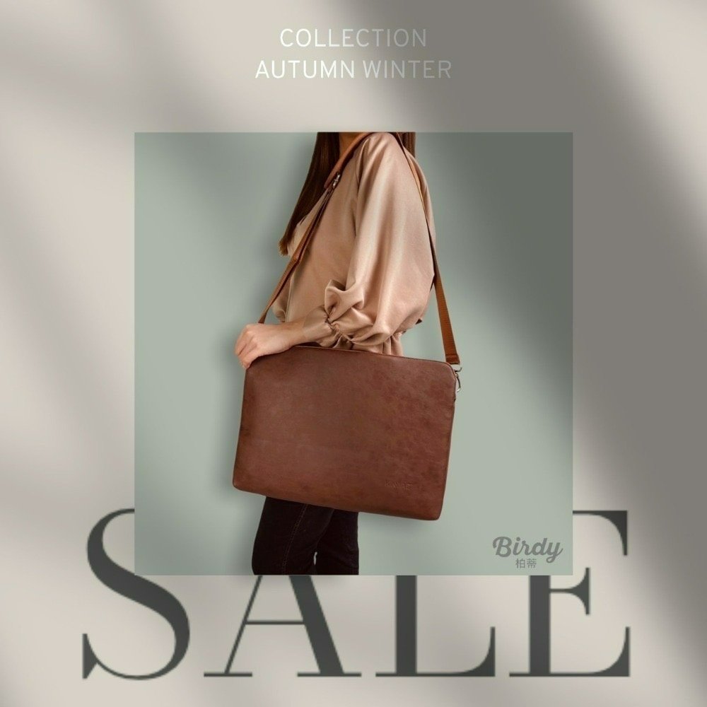 ⭐BIRDY柏蒂｜復古皮革極厚360度抗震防潑水 13吋14吋15吋16吋 公事包 手提肩背筆電包 行李箱外掛電腦包-細節圖8