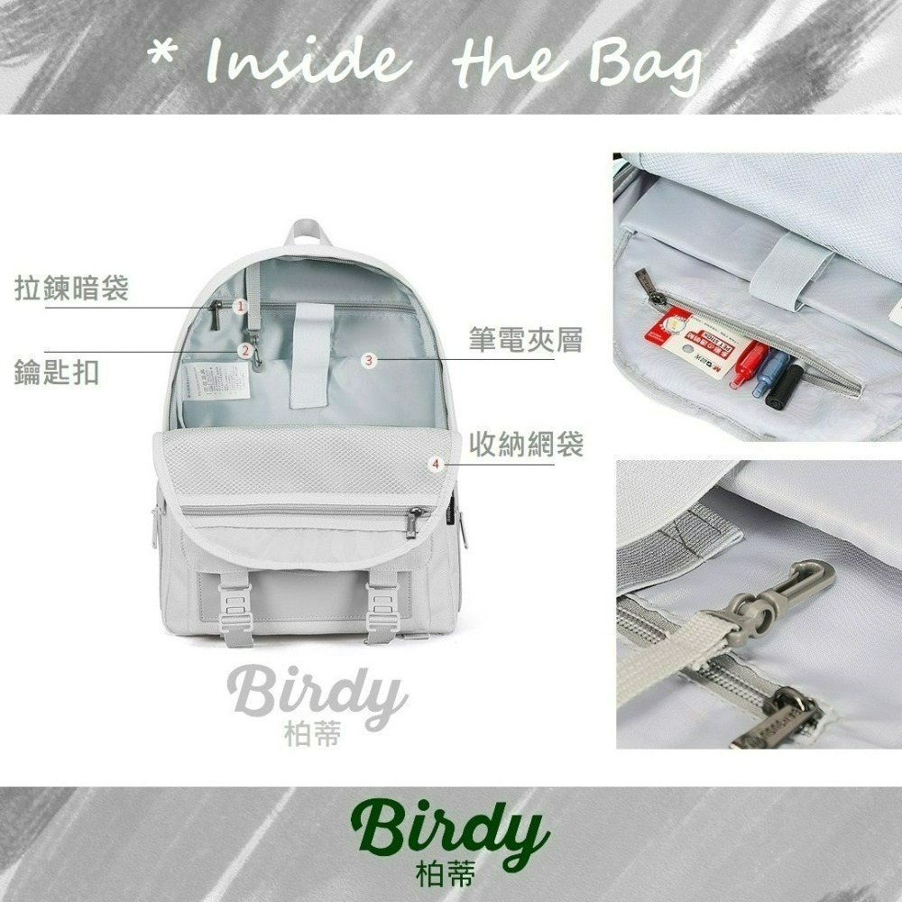 ⭐BIRDY柏蒂｜15吋14吋防潑水筆電後背包 日系學院風筆電包 電腦包 防水背包 書包 雙肩包 筆電背包 帆布背包-細節圖4