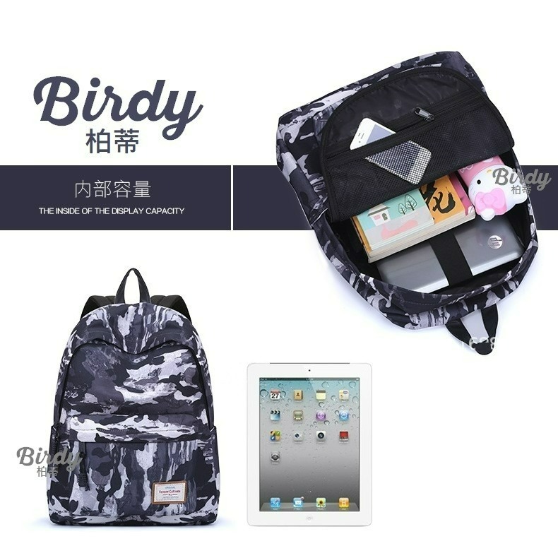 ⭐BIRDY柏蒂｜14吋防潑水迷彩筆電背包 14吋筆電包 大容量後背包 旅行背包 雙肩包 書包 大容量筆電包 迷彩後背包-細節圖4