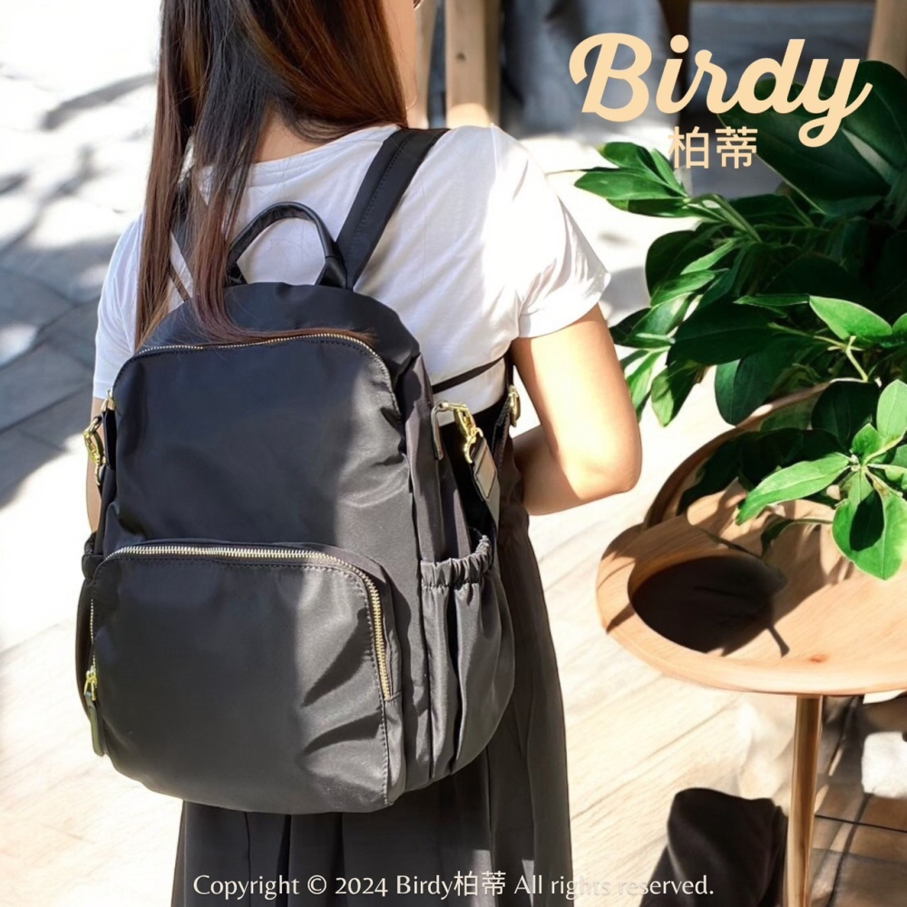 台灣現貨｜3way防潑水厚磅尼龍防盜後背包 多夾層 後背開口 大容量出國包 旅行背包 女生背包 小背包 肩背包 通勤包-細節圖3