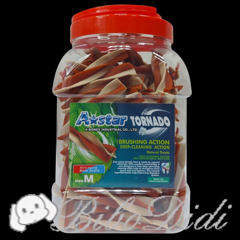 毛球寵物【A-Star】買一送二 宅配免運 漩力淨潔牙棒 S號 M號 桶裝810g 薑黃 鮭魚 海藻 牛奶 犬用 潔牙骨-細節圖4