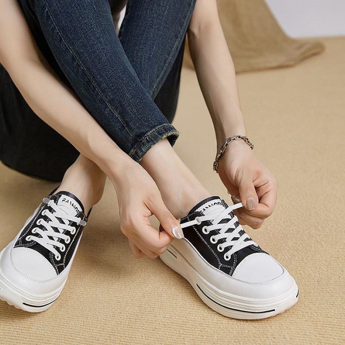 （現貨！當天出貨）新款裡外真皮女鞋 輕量 厚底 頭層牛皮 真皮休閒鞋女 真皮休閒鞋女 真皮小白鞋 真皮包鞋 真皮懶人鞋-細節圖4