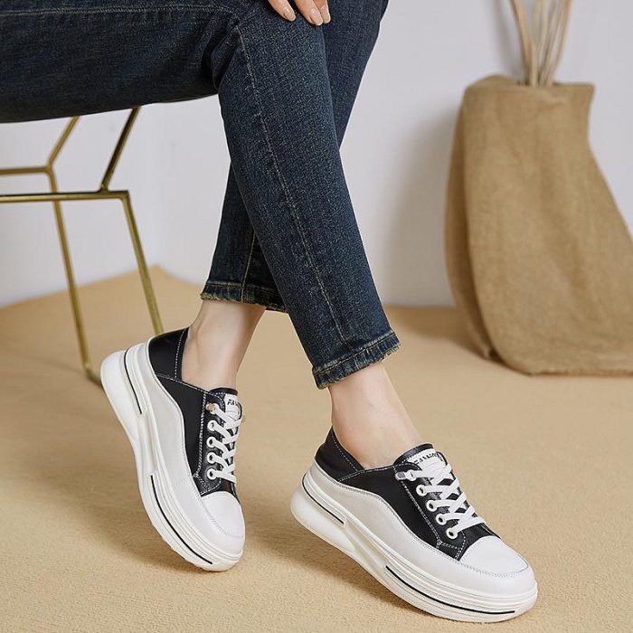 （現貨！當天出貨）新款裡外真皮女鞋 輕量 厚底 頭層牛皮 真皮休閒鞋女 真皮休閒鞋女 真皮小白鞋 真皮包鞋 真皮懶人鞋-規格圖9