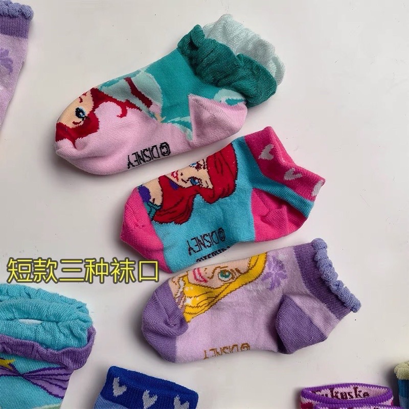 (台灣現貨🇹🇼隔日出貨)日本🇯🇵迪士尼公主襪 公主系列 公主短襪 兒童短襪 兒童襪 小童襪-細節圖2