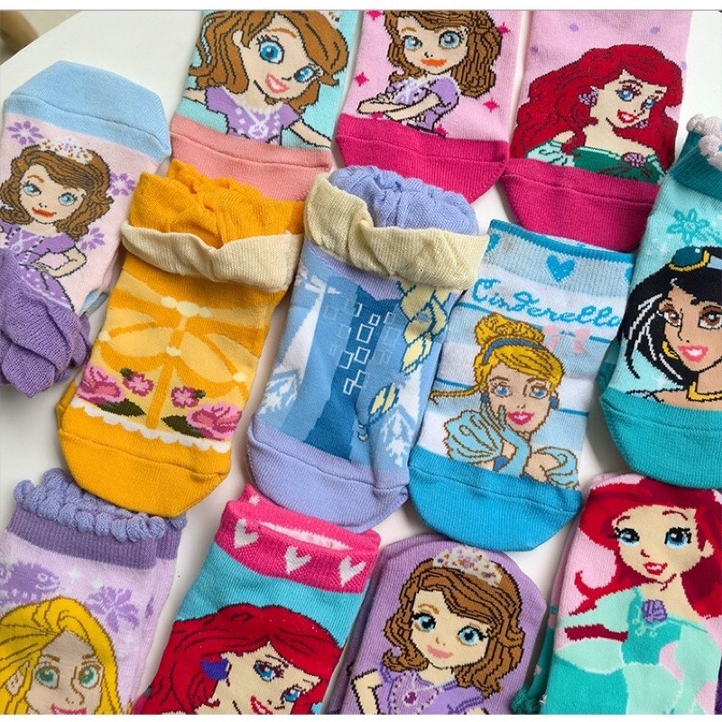 (台灣現貨🇹🇼隔日出貨)日本🇯🇵迪士尼公主襪 公主系列 公主短襪 兒童短襪 兒童襪 小童襪-細節圖5