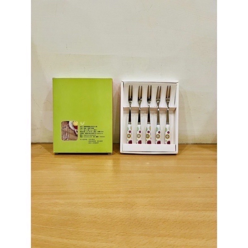全新 普普風陶瓷水果叉5入組-細節圖2
