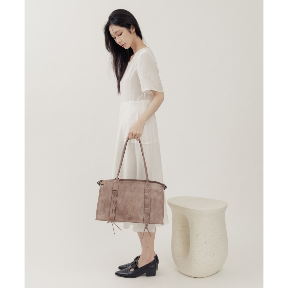 Supportingrole簡約時尚都會編織細節設計真皮肩背手提包-細節圖3