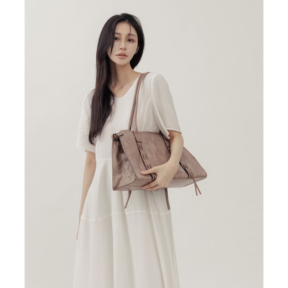 Supportingrole簡約時尚都會編織細節設計真皮肩背手提包-細節圖5