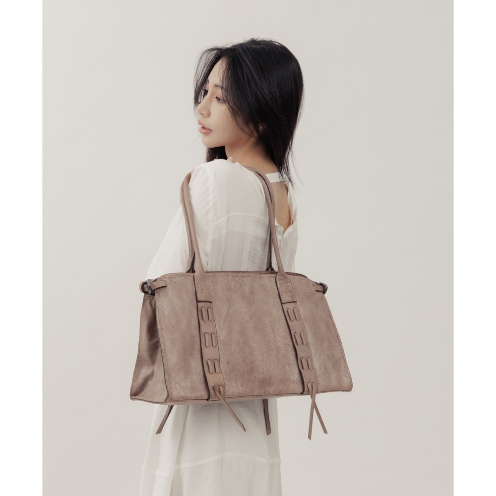 Supportingrole簡約時尚都會編織細節設計真皮肩背手提包-細節圖6