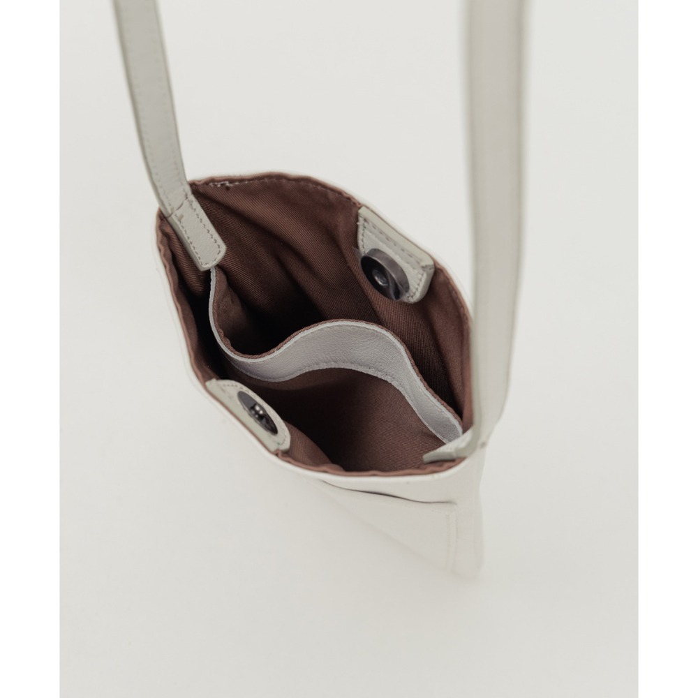 Supportingrole小四方廓型結構真皮手提肩斜背包 白-細節圖9