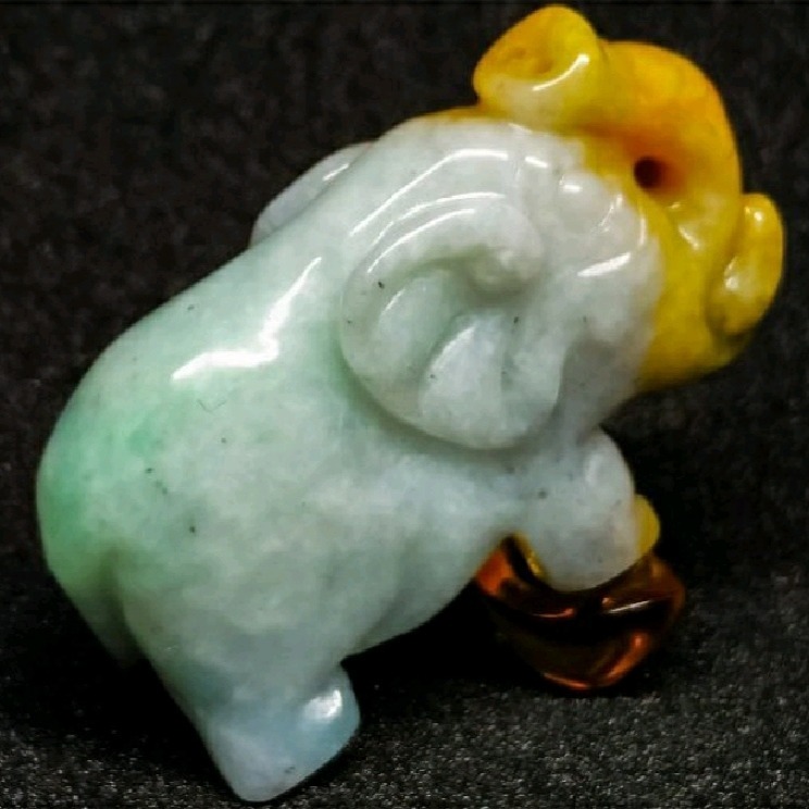 天然翡翠象 招財吉祥如意太平長壽 情人節父親節母親節慶生日送禮定情紀念 翡翠大象玉象項鍊吊墜鎖骨墜小滴溜隨意扣耳環耳墜-細節圖2