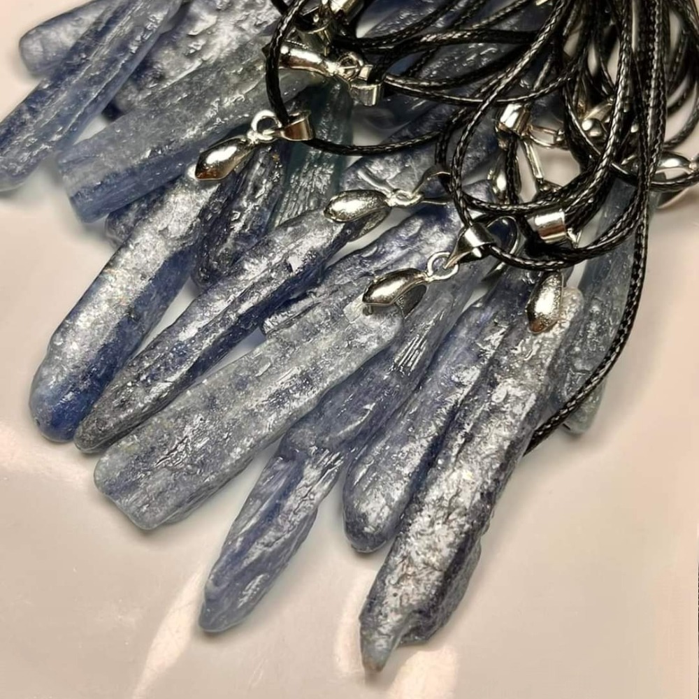 🌀天然藍晶石原礦 喉輪眉心輪邏輯洞察說服決策效率 情人節母親節父親節慶生日送禮 藍晶石項鍊吊墜子鎖骨墜小滴溜耳環耳墜-細節圖2