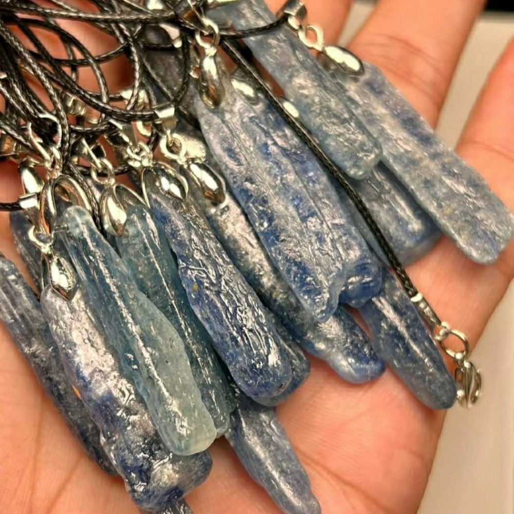 🌀天然藍晶石原礦 喉輪眉心輪邏輯洞察說服決策效率 情人節母親節父親節慶生日送禮 藍晶石項鍊吊墜子鎖骨墜小滴溜耳環耳墜-細節圖3