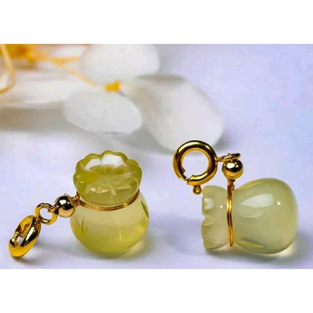 天然黃水晶錢袋 招財鎮定消化太陽輪治療 情人節母親節父親節兒童節慶生日送禮 黃水晶項鍊吊墜子鎖骨墜小滴溜隨意扣耳環耳墜-細節圖2