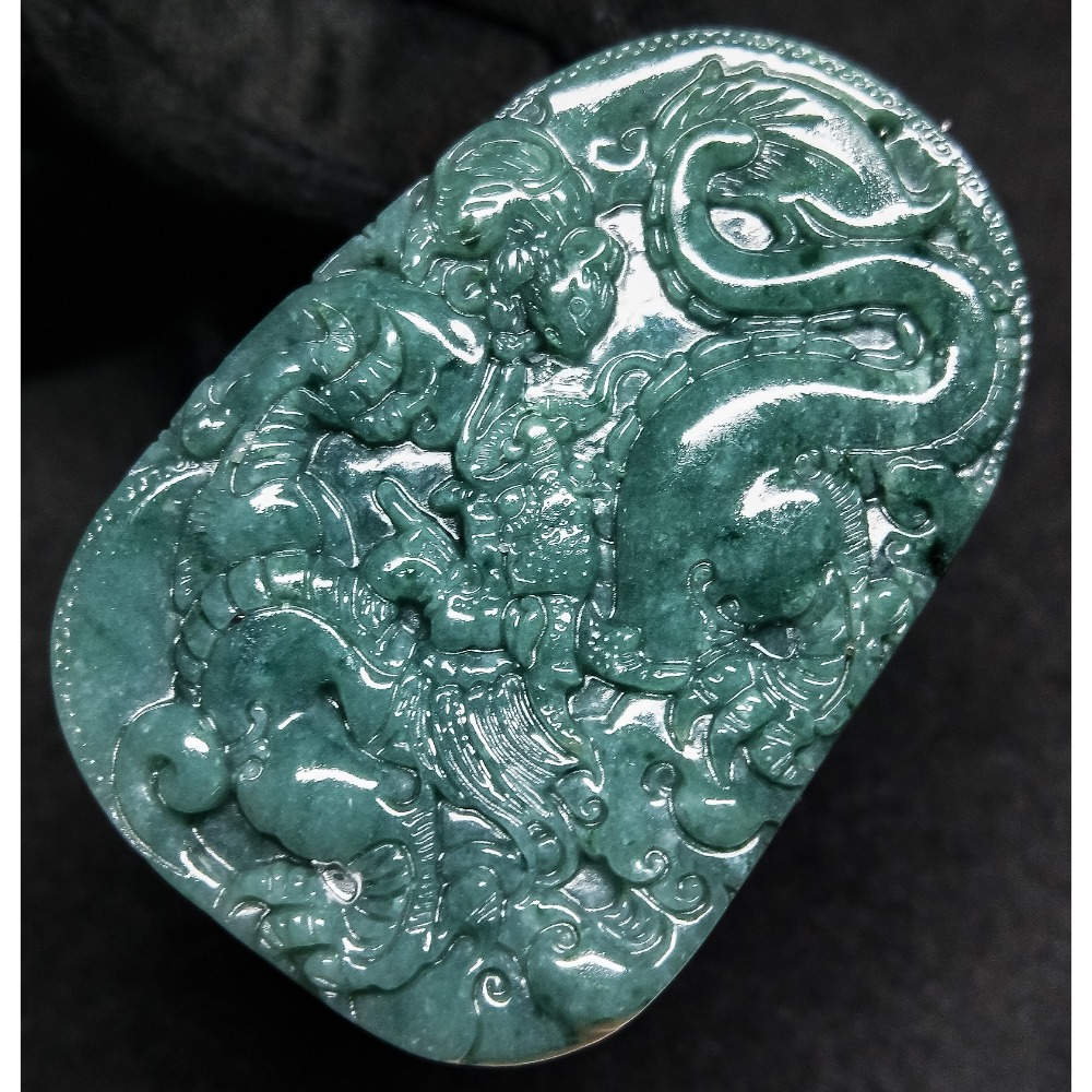 🐉天然翡翠子辰牌 望子成龍生意興隆招財進寶子孫滿堂 情人節母親節父親節慶生日送禮收藏玉龍玉鼠龍鼠牌項鍊吊墜子擺件玉牌玉-細節圖2