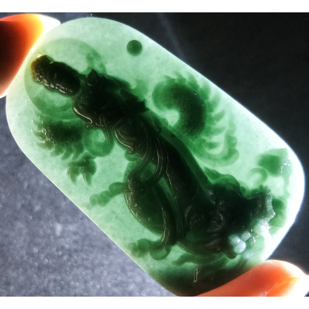 🗽天然翡翠觀音 逢凶化吉送子送福順心祥和事業成功學業進步 生日送禮情人節母親節父親節慶生日送禮 玉觀音項鍊吊墜子玉佩玉-細節圖5