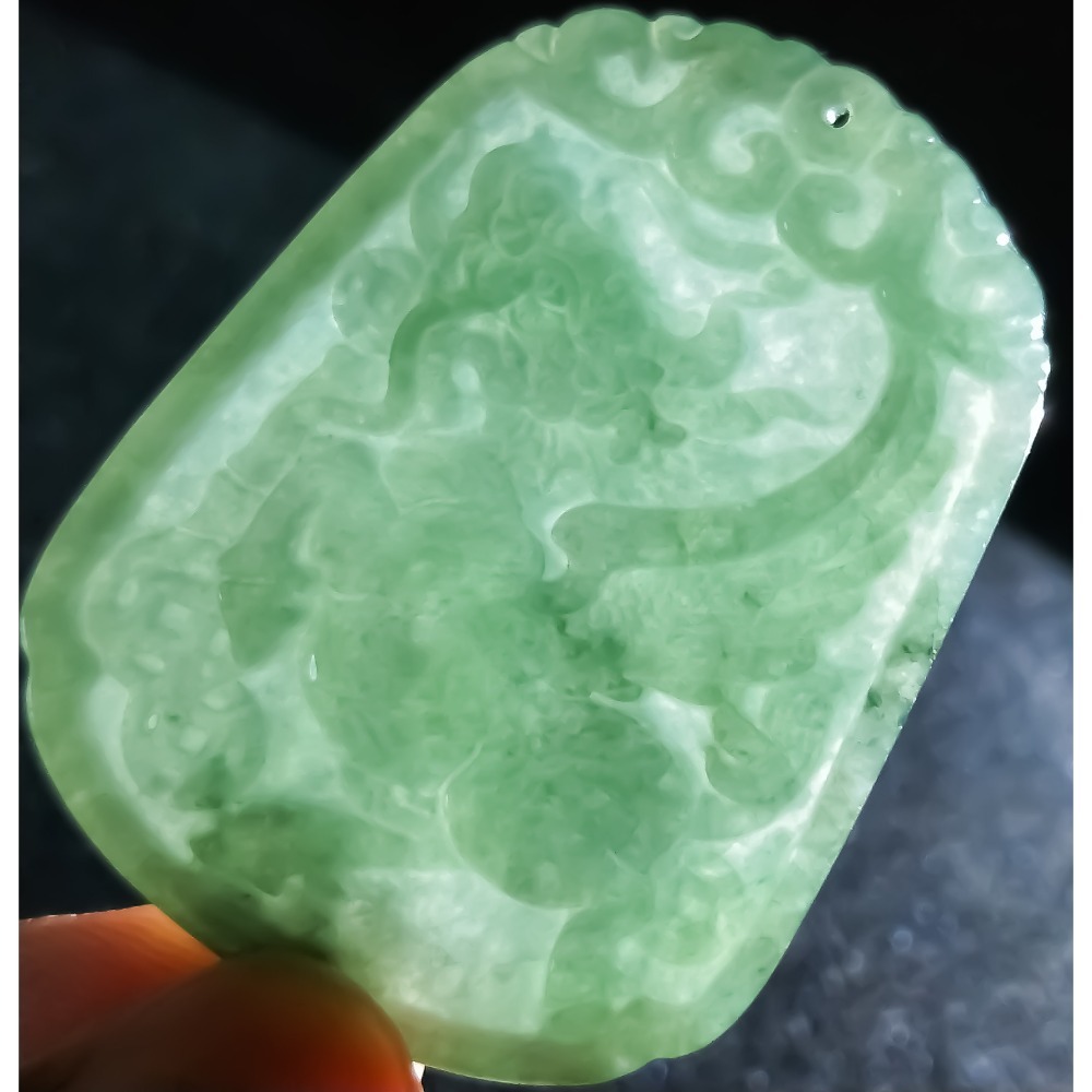 💰天然翡翠貔貅 開運招財守財擋煞護風水 情人節母親節父親節慶生日送禮 冰飄花貔貅飛天貔貅項鍊吊墜子鎖骨墜玉牌玉珮-細節圖2