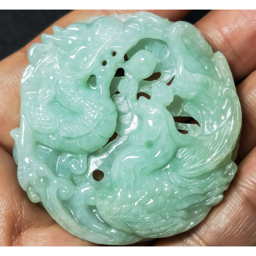 精品龍鳳如意 招人緣正緣招貴人助事業開運擋煞 情人節母親節父親節慶生日送禮 玉龍鳳如意翡翠龍鳳如意項鍊吊墜玉牌玉墜玉佩-細節圖3