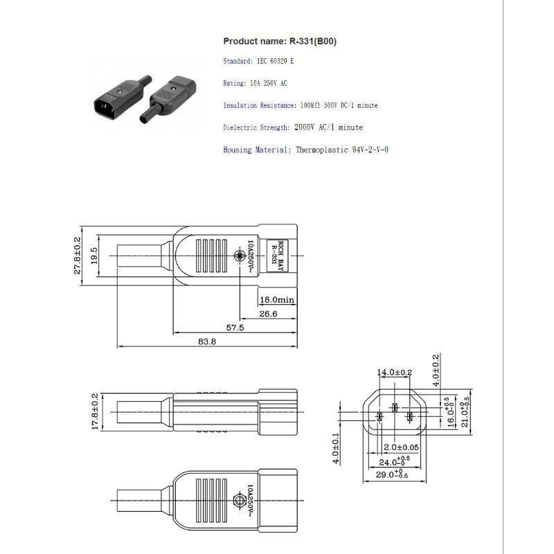 ★現貨★IEC 60320 C14 直型公插頭 DIY組裝式 公接頭 公插頭 免焊線 現場可立馬接線 台灣製造-細節圖6