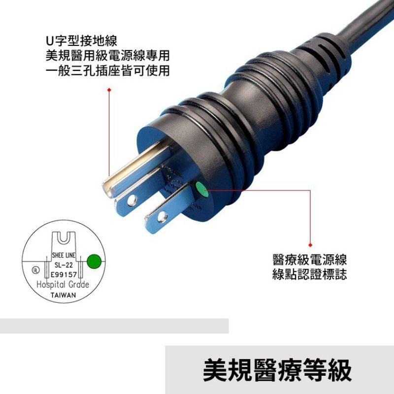 ★現貨，不含運價★1.8米 小綠點 14AWG電源線 15A醫院級電源線 for 醫療院所 音響發燒客電源線 台灣製造-細節圖2