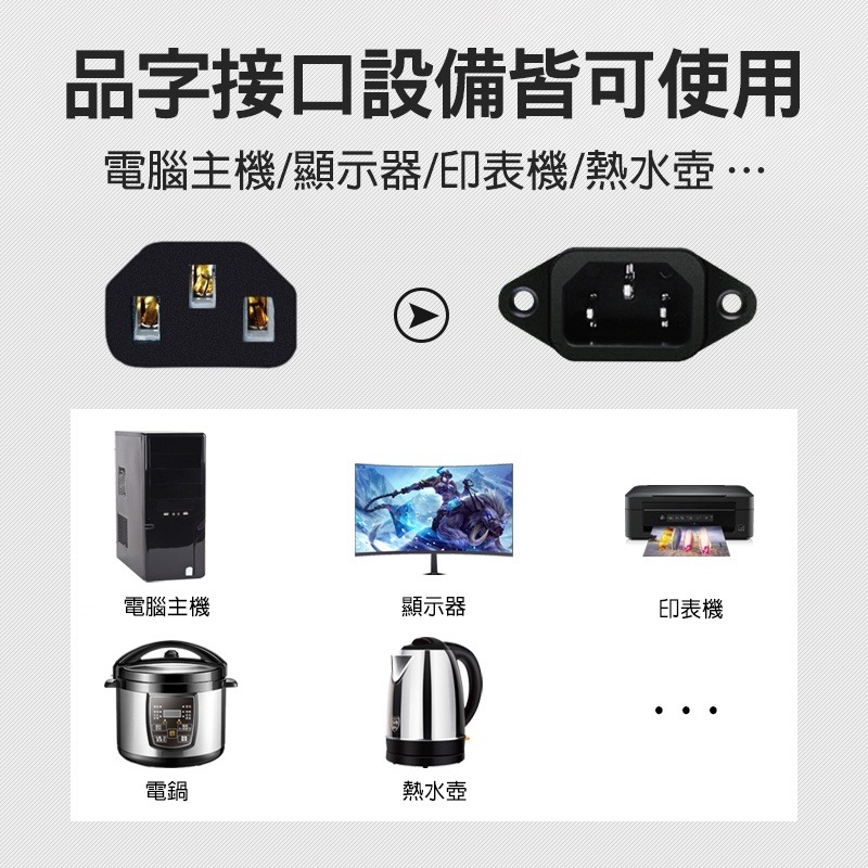 ★現貨，不含運價★1.8米 14AWG 15A耐電流 L型彎頭電源線 右彎 右側彎 品字母插 AC電源線 台灣製造🇹🇼-細節圖5