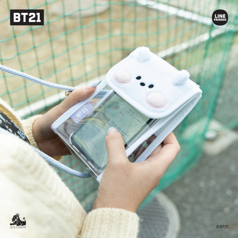【現貨】BT21 minini PVC 斜背透明手機袋 斜揹包 肩背包 痛包 曬娃包 BTS防彈少年團♡萌獸動物園♡-細節圖7