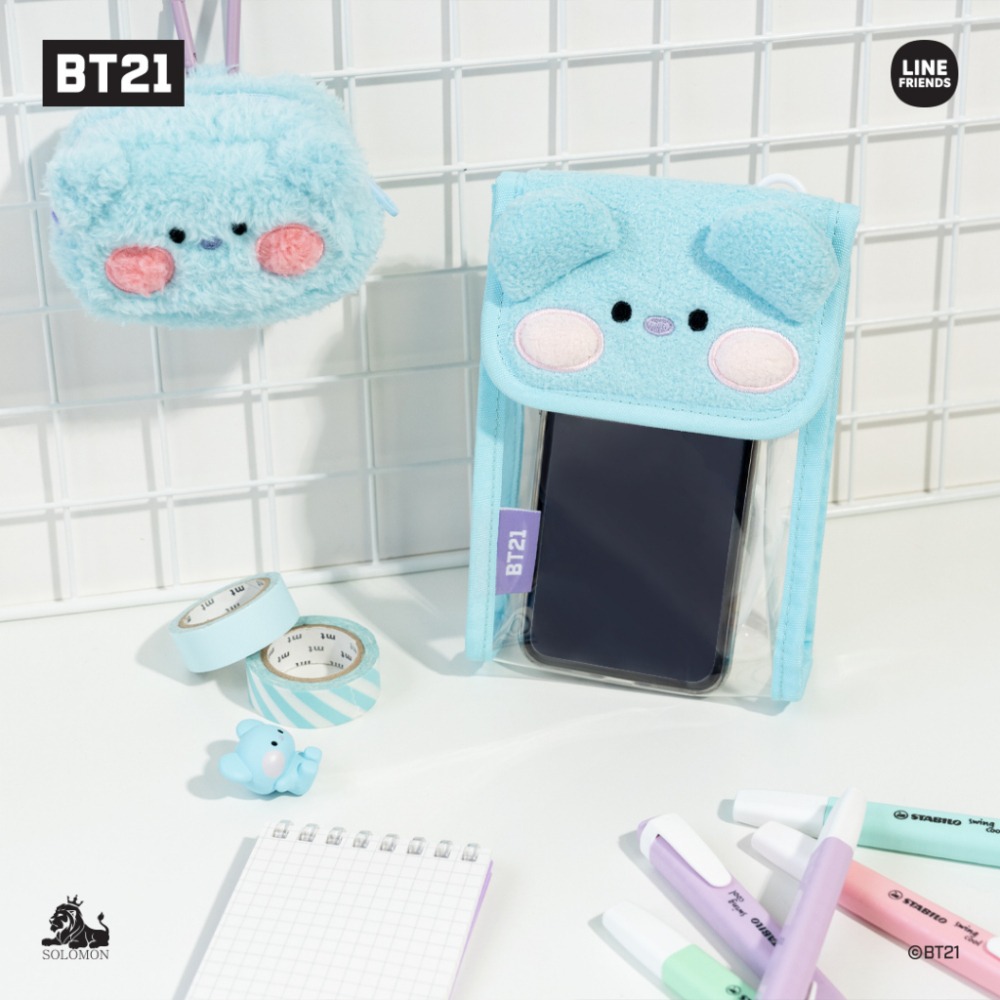 【現貨】BT21 minini PVC 斜背透明手機袋 斜揹包 肩背包 痛包 曬娃包 BTS防彈少年團♡萌獸動物園♡-細節圖3