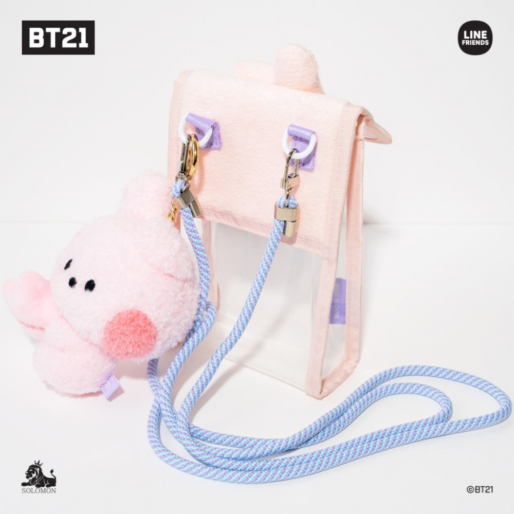 【現貨】BT21 minini PVC 斜背透明手機袋 斜揹包 肩背包 痛包 曬娃包 BTS防彈少年團♡萌獸動物園♡-細節圖4