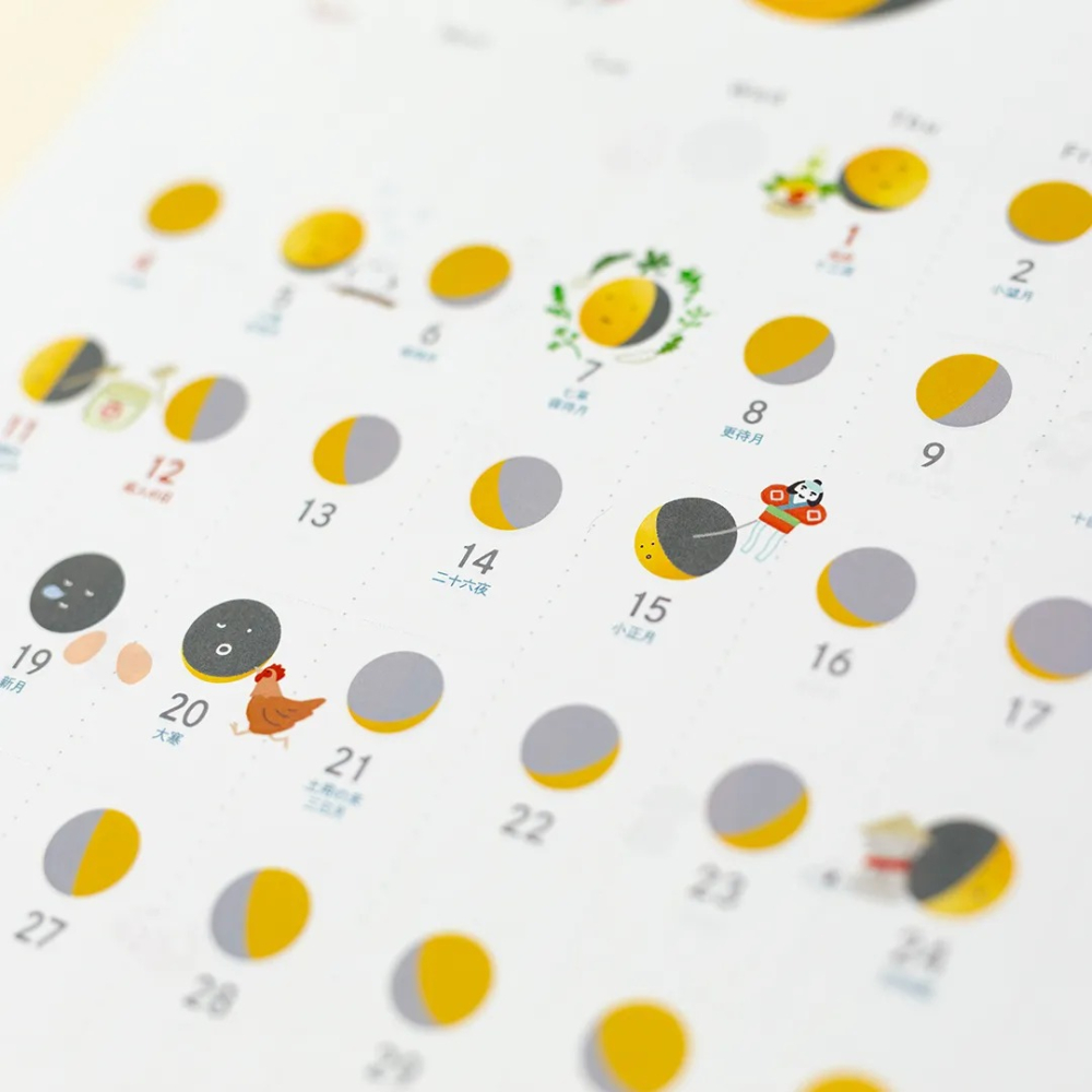 【現貨】曆生活 2026月亮君 月相插畫三角桌曆 掛曆 大月君 日本製 NK8953 交換禮物♡萌獸動物園♡-細節圖6