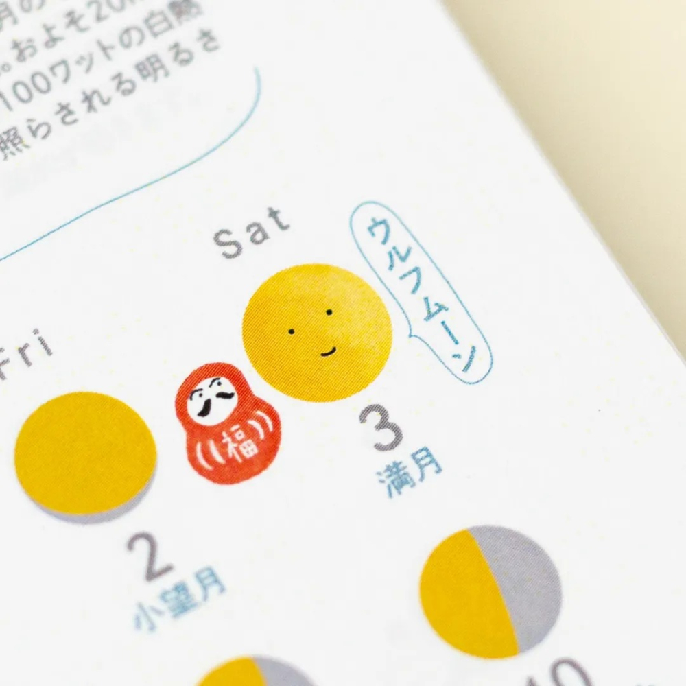 【現貨】曆生活 2026月亮君 月相插畫三角桌曆 掛曆 大月君 日本製 NK8953 交換禮物♡萌獸動物園♡-細節圖8