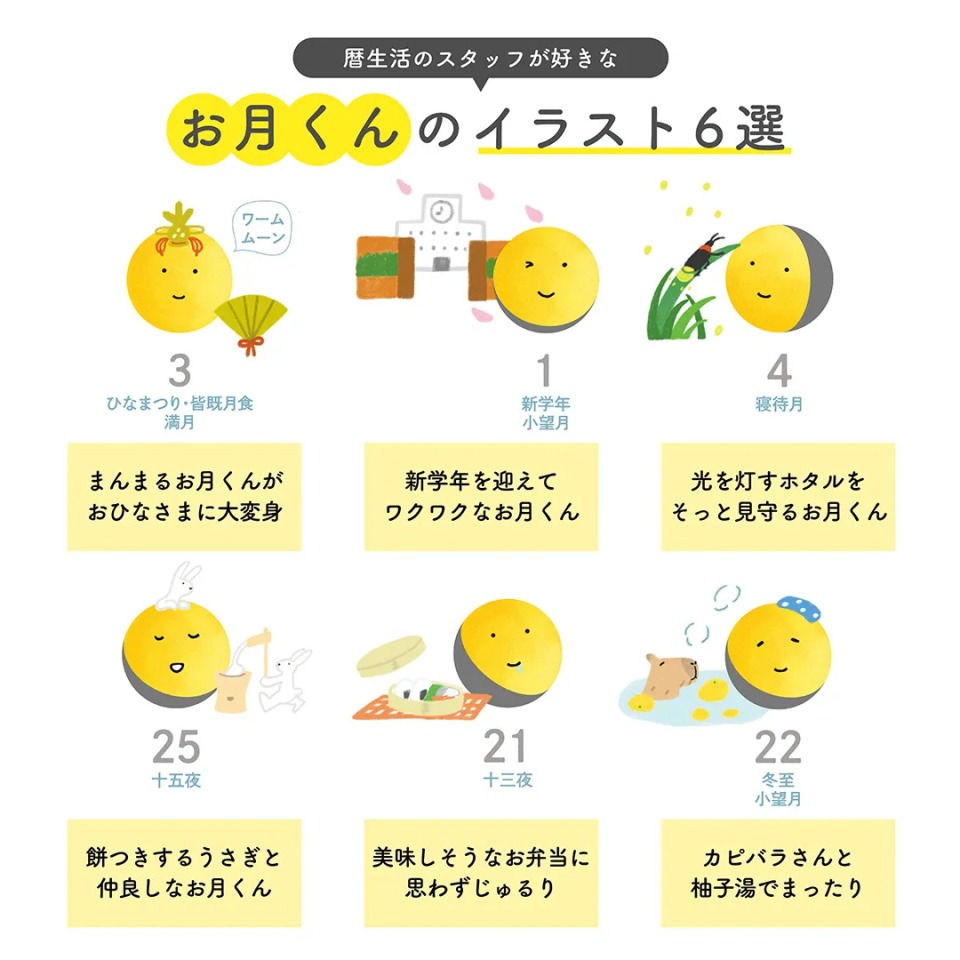 【現貨】曆生活 2026月亮君 月相插畫三角桌曆 掛曆 大月君 日本製 NK8953 交換禮物♡萌獸動物園♡-細節圖9