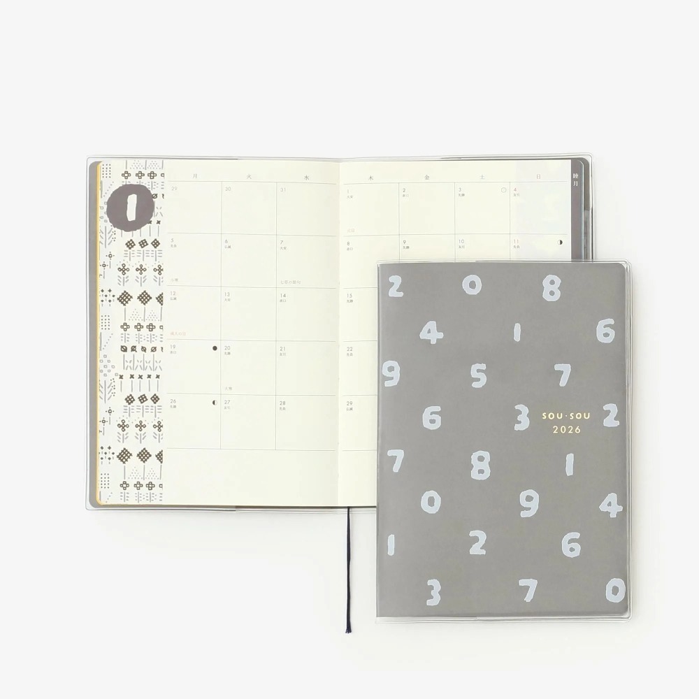 【現貨】SOU SOU 曆手帖 2026 B6手帳 記事本 月計劃 行事曆 日本製♡萌獸動物園♡-細節圖2
