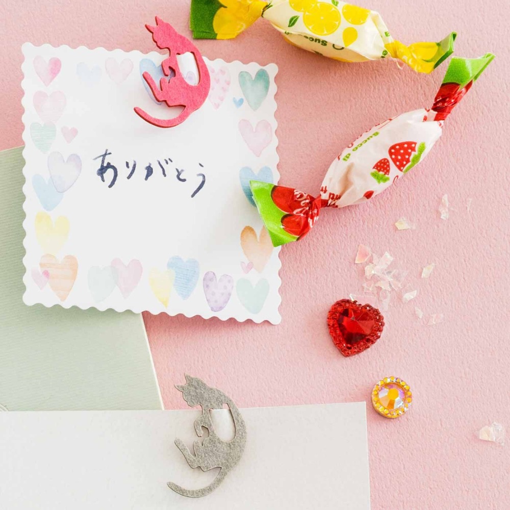 【現貨】FELISSIMO×貓部×魔法部 小魔女與貓的下午茶 迷你鐵盒貓形迴紋針 日本製♡萌獸動物園♡-細節圖3