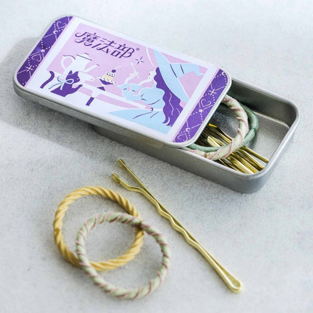 【現貨】FELISSIMO×貓部×魔法部 小魔女與貓的下午茶 迷你鐵盒貓形迴紋針 日本製♡萌獸動物園♡-細節圖4