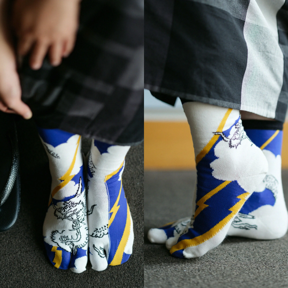 【預購組合贈包裝】SOUSOU 2024 龍年特典 生肖伊勢木棉手巾 分趾襪 足袋下 棉襪 日本製♡萌獸動物園♡-細節圖3