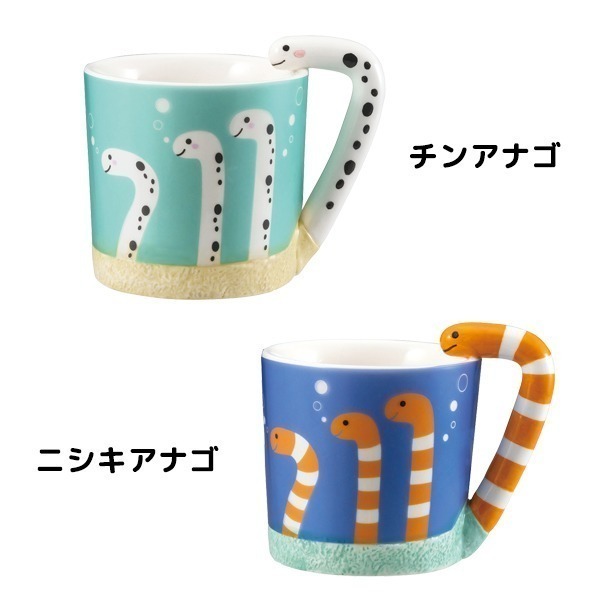 【現貨+預購】DECOLE 沖繩美麗海水族館 萌萌花園鰻馬克杯 攪拌匙♡萌獸動物園♡-細節圖2