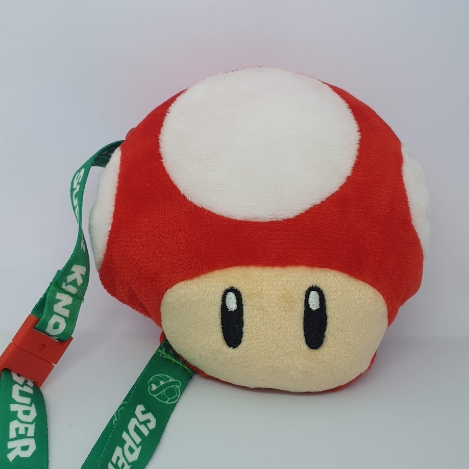 【現貨】大阪環球影城 瑪利歐園區 奇諾比奧拉鍊斜揹包 收納包 零錢包 票卡夾  USJ Mario 蘑菇♡萌獸動物園♡-細節圖2