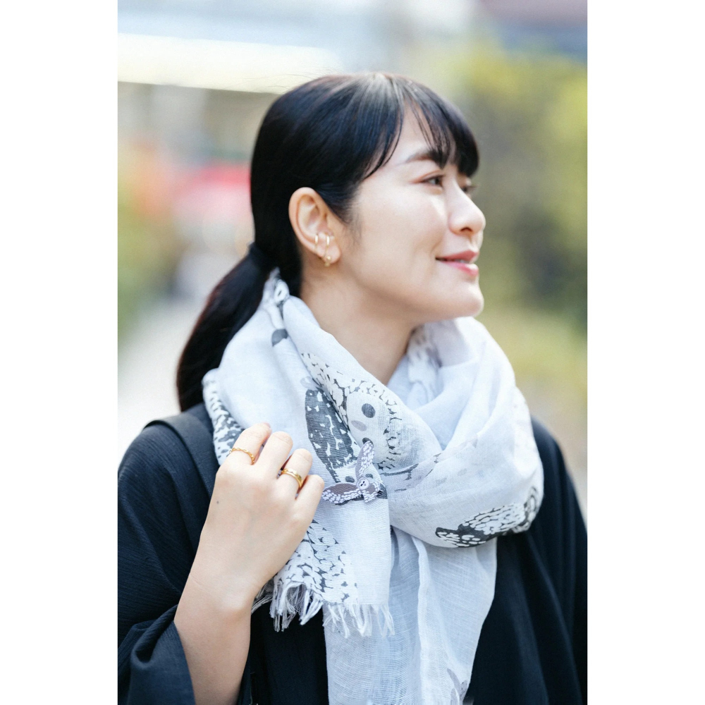 【預購】SOUSOU 棉麻混紡雙面圍巾 兩用圍巾 空調披肩 圍脖 絲巾♡萌獸動物園♡-細節圖7