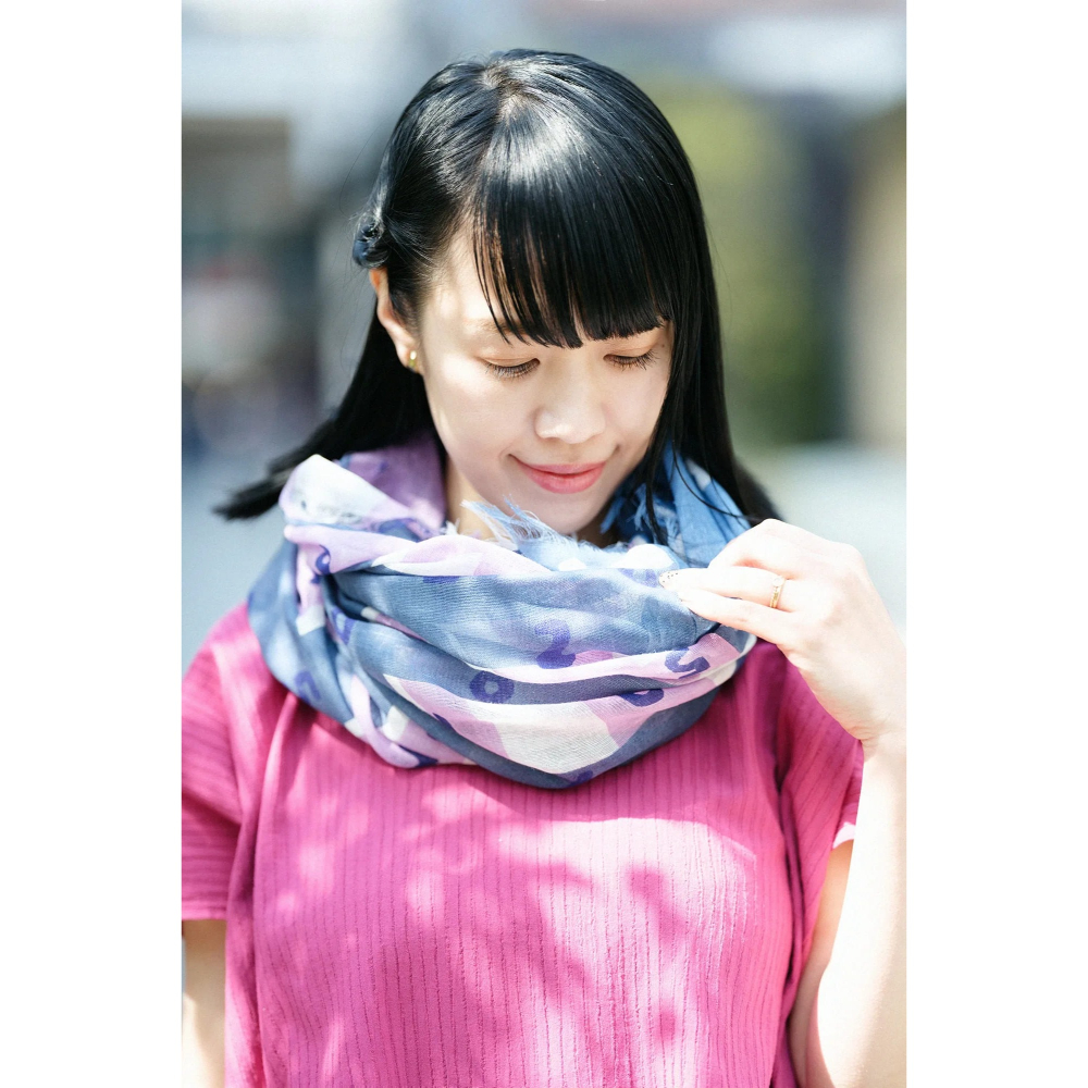 【預購】SOUSOU 棉麻混紡雙面圍巾 兩用圍巾 空調披肩 圍脖 絲巾♡萌獸動物園♡-細節圖11
