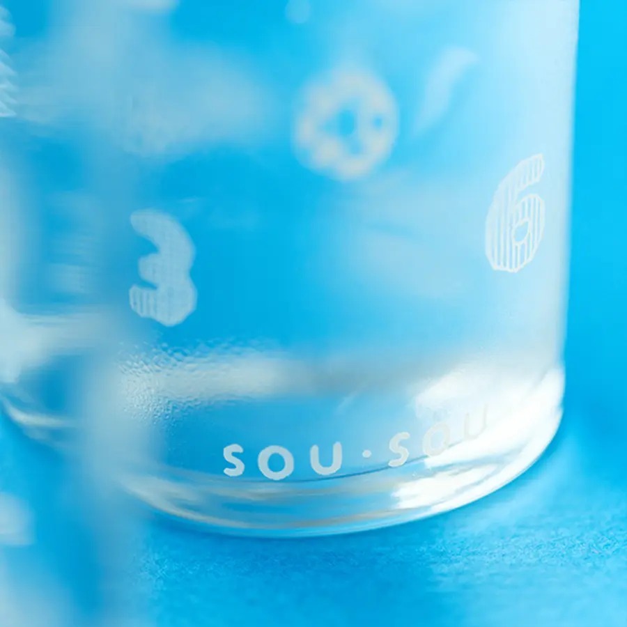 【現貨】SOU SOU 20周年 21週年紀念 限量 數字遊戲紋樣 玻璃水杯 十數 日本製♡萌獸動物園♡-細節圖3