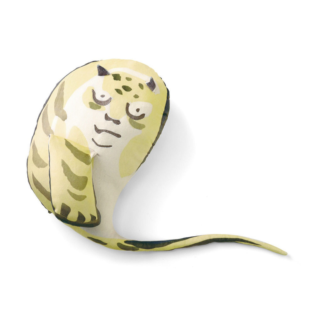 【現貨】FELISSIMO×博物館部 鳥獸略畫式 伸手老虎鬆軟抱枕 獵奇可愛動物保暖熱水袋靠墊 鍬形蕙齋 插畫風 非仿真-細節圖2