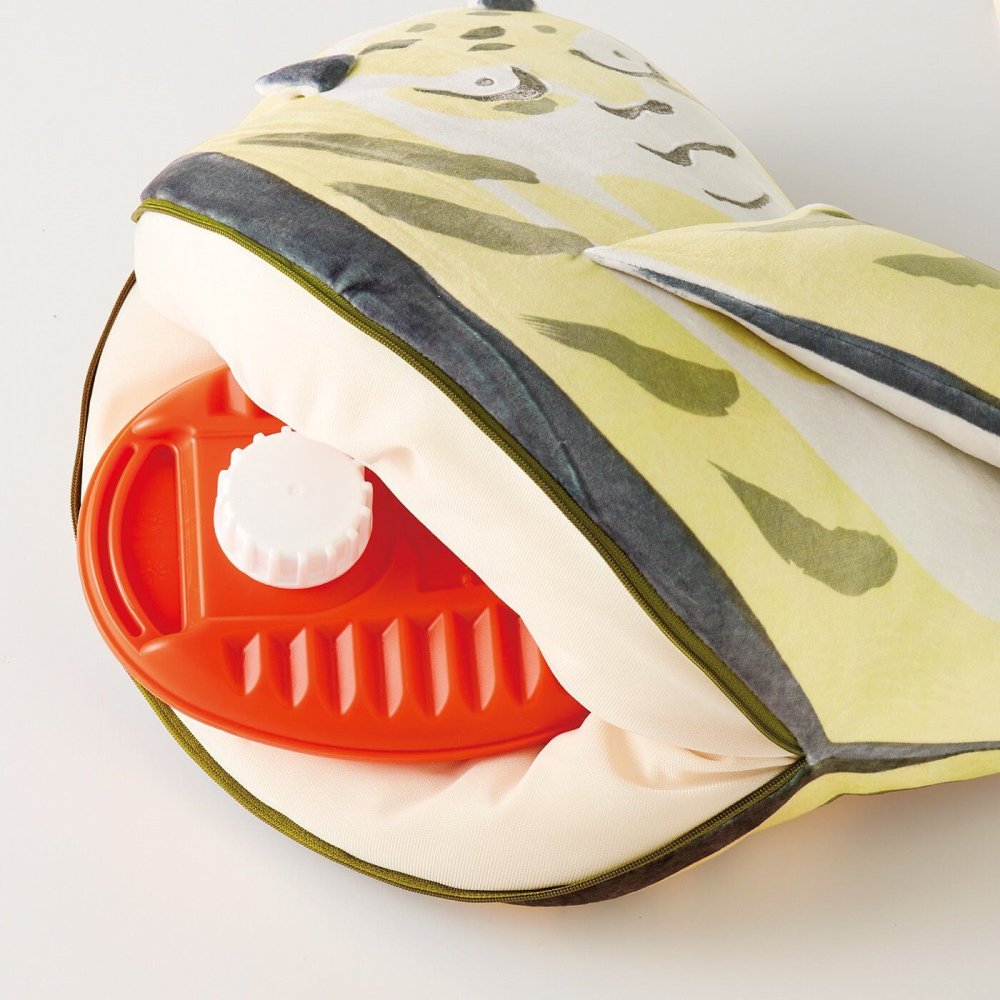 【現貨】FELISSIMO×博物館部 鳥獸略畫式 伸手老虎鬆軟抱枕 獵奇可愛動物保暖熱水袋靠墊 鍬形蕙齋 插畫風 非仿真-細節圖5