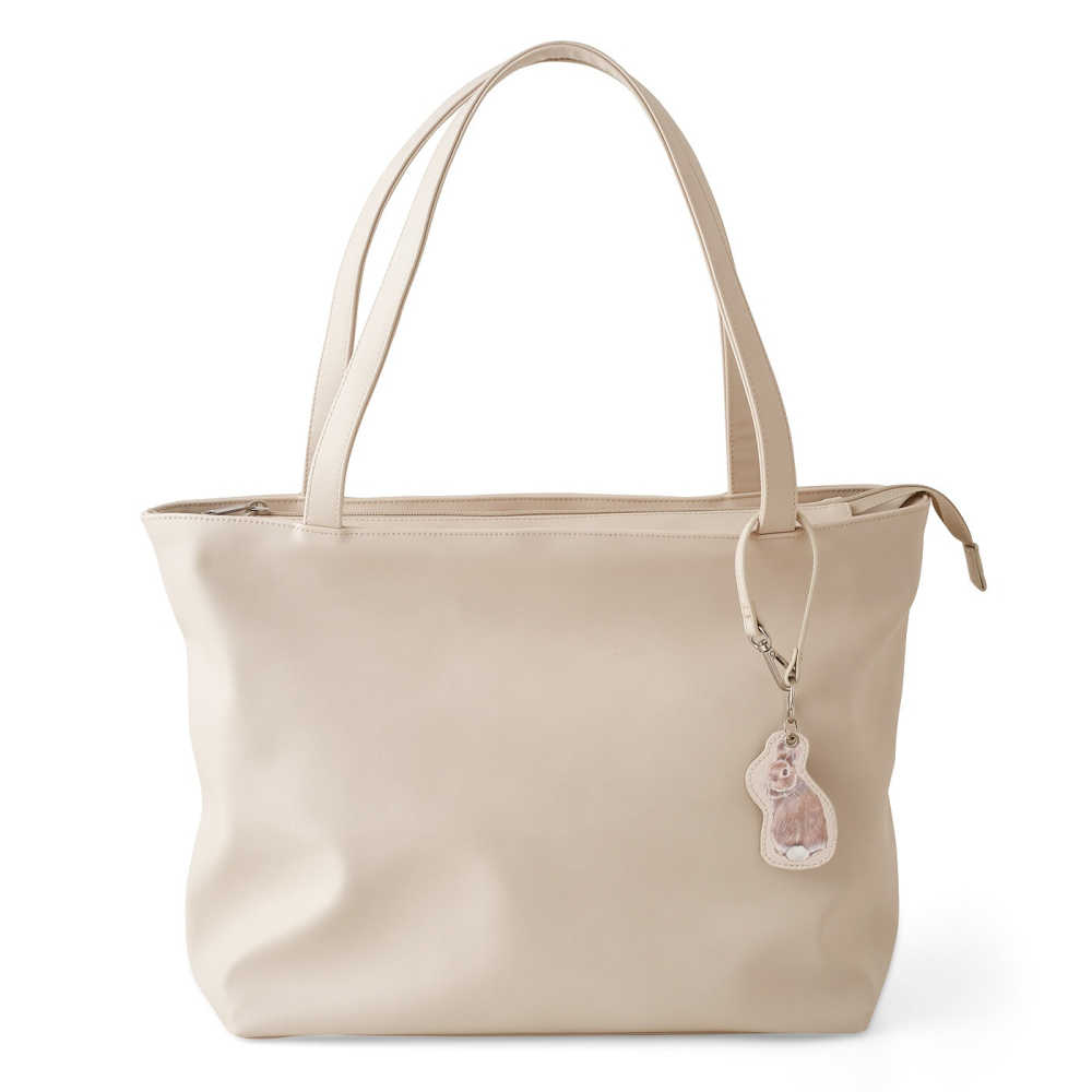 【現貨】FELISSIMO×YOU+MORE 手繪小兔托特包 肩背包 側背包♡萌獸動物園♡-細節圖2