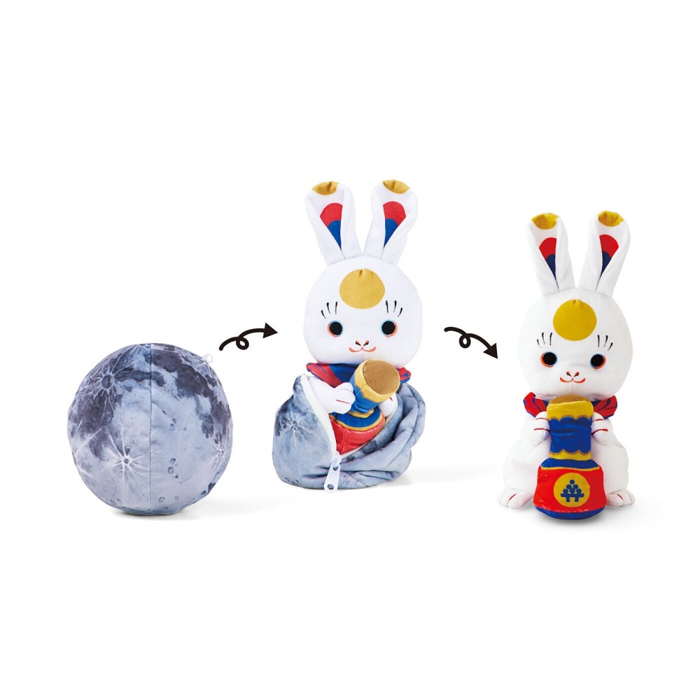 【現貨】FELISSIMO×博物館部 月亮變身小動物毛絨布偶 日本月兔 南歐螃蟹 南美驢子 ♡萌獸動物園♡-細節圖2