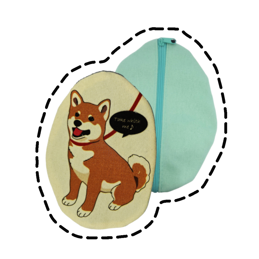 【現貨】illusie300 可愛動物塗鴉帆布收納包 零錢包 袋中袋 化妝包 鯨頭鸛 柴犬 牡丹鸚鵡 長尾山雀-規格圖4